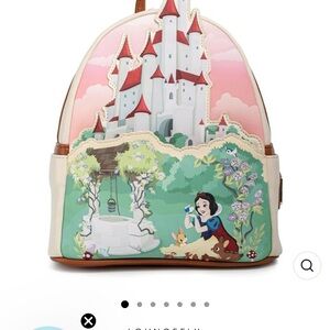 Loungefly Pink and Green Castle Backpack can not get this bag anymore